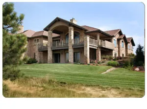 Large stone home on a hillside