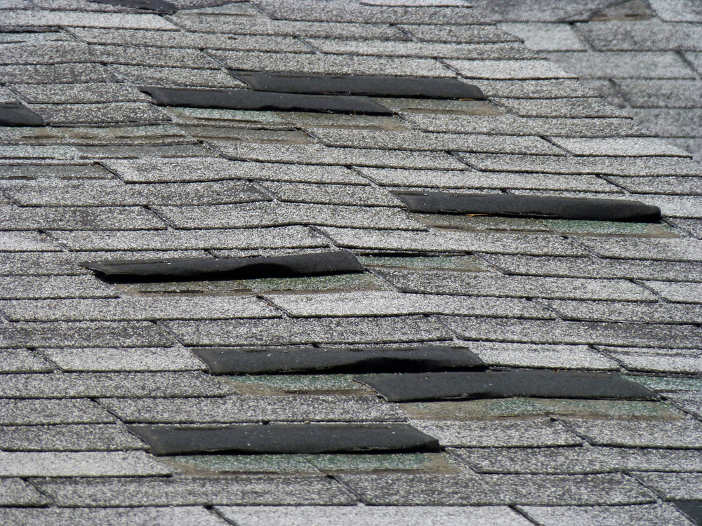 Old-gray-asphalt-roof